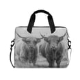 thumbnail image 1 of 16" Laptop Briefcase for Work Travel Laptop Shoulder Bag Carrying Handbag Laptop Case Grey Highland Cattle, 1 of 8