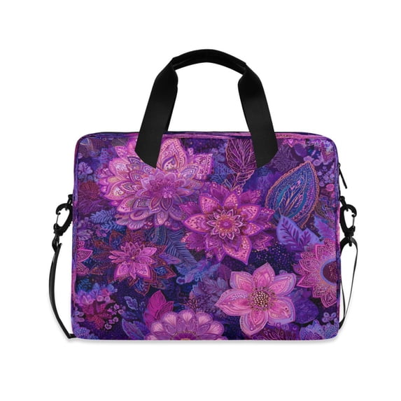 16" Laptop Briefcase for Work Travel Laptop Shoulder Bag Carrying Handbag Laptop Case Lavender Bohemian Pattern