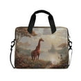 thumbnail image 1 of 16" Laptop Briefcase for Work Travel Laptop Shoulder Bag Carrying Handbag Laptop Case Oil Painting Of Giraffe, 1 of 8