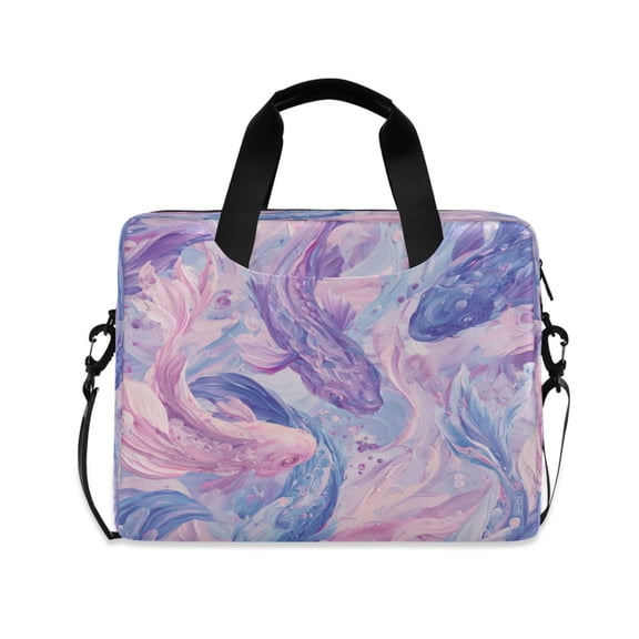 16" Laptop Briefcase for Work Travel Laptop Shoulder Bag Carrying Handbag Laptop Case Pale Pink Marine Creatures