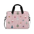 thumbnail image 1 of 16" Laptop Briefcase for Work Travel Laptop Shoulder Bag Carrying Handbag Laptop Case Pink Christmas Pattern, 1 of 8