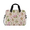 thumbnail image 1 of 16" Laptop Briefcase for Work Travel Laptop Shoulder Bag Carrying Handbag Laptop Case Pink Cute Christmas Pattern, 1 of 8