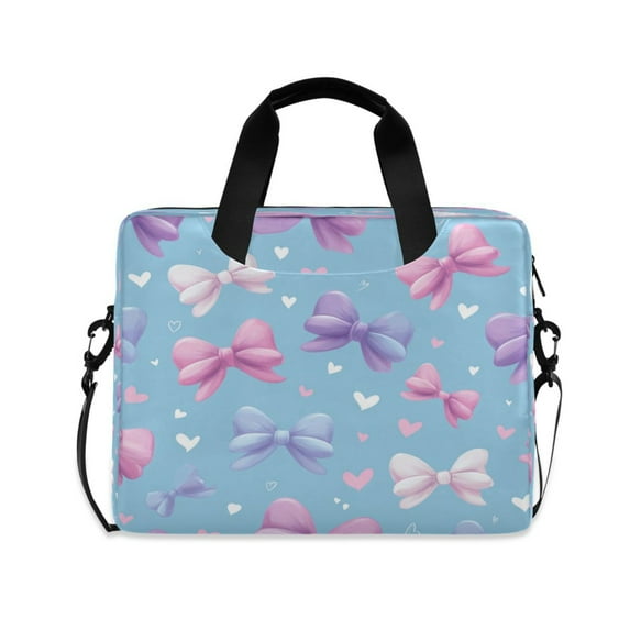 16" Laptop Briefcase for Work Travel Laptop Shoulder Bag Carrying Handbag Laptop Case Pink and Purple Bows