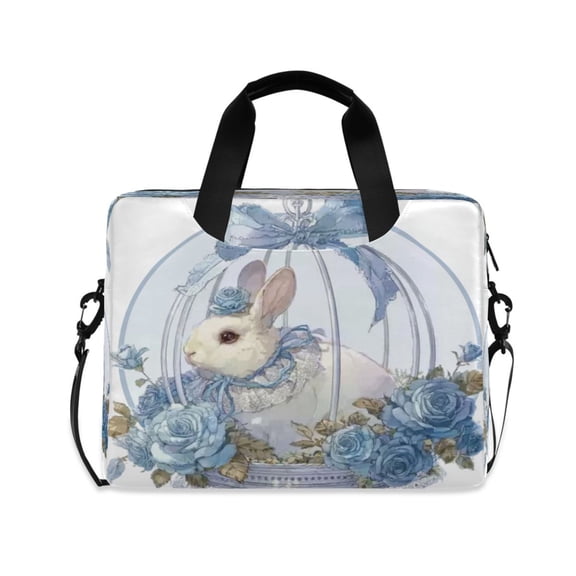 16" Laptop Briefcase for Work Travel Laptop Shoulder Bag Carrying Handbag Laptop Case Rabbit Inside Glass Basket