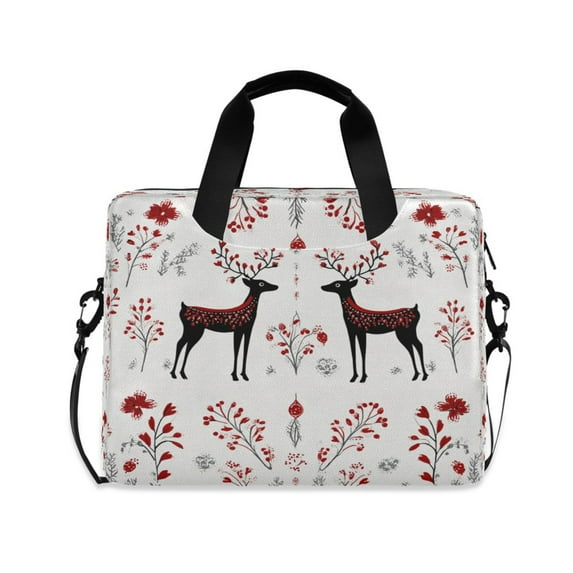 16" Laptop Briefcase for Work Travel Laptop Shoulder Bag Carrying Handbag Laptop Case Reindeer Pattern