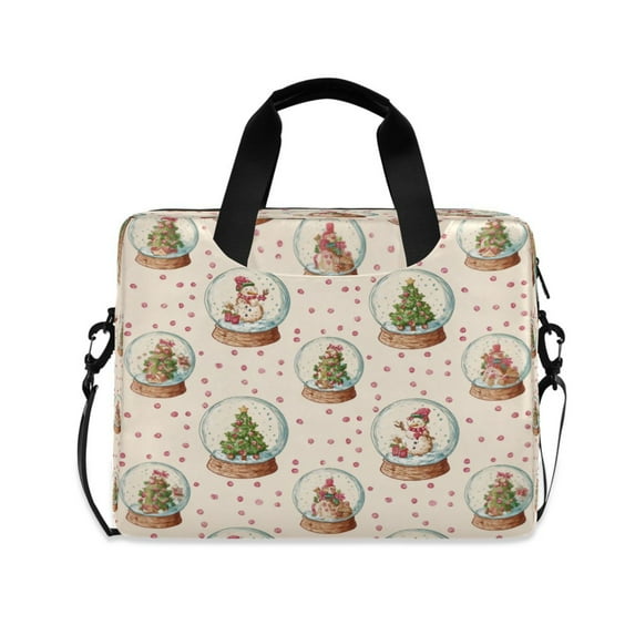 16" Laptop Briefcase for Work Travel Laptop Shoulder Bag Carrying Handbag Laptop Case Snow Globe Pattern