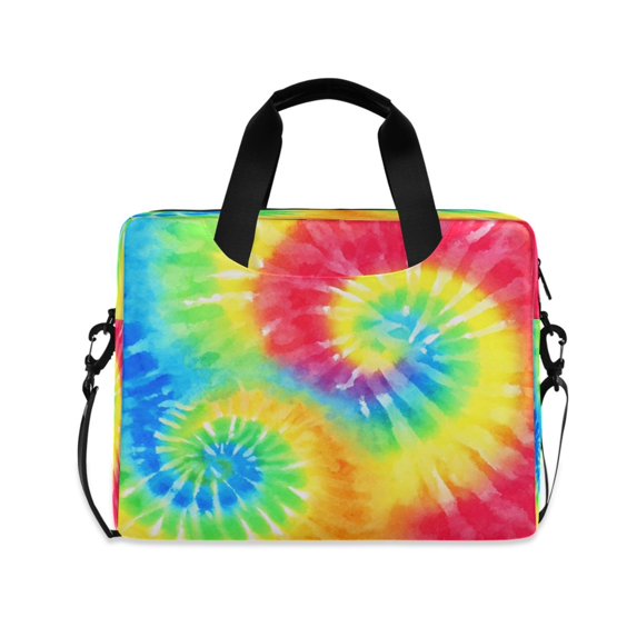 16" Laptop Briefcase for Work Travel Laptop Shoulder Bag Carrying Handbag Laptop Case Tie-dyed Colorful Spiral Pattern