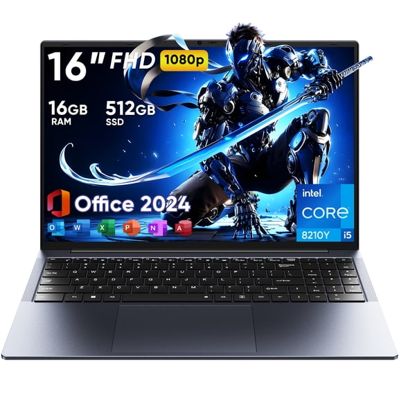 16" Laptop,Intel Core i5,16GB RAM 512GB SSD,Windows 11 Pro Notebook Computer PC,MS Office,Backlit Keyboard,Dual-Band Wi-Fi