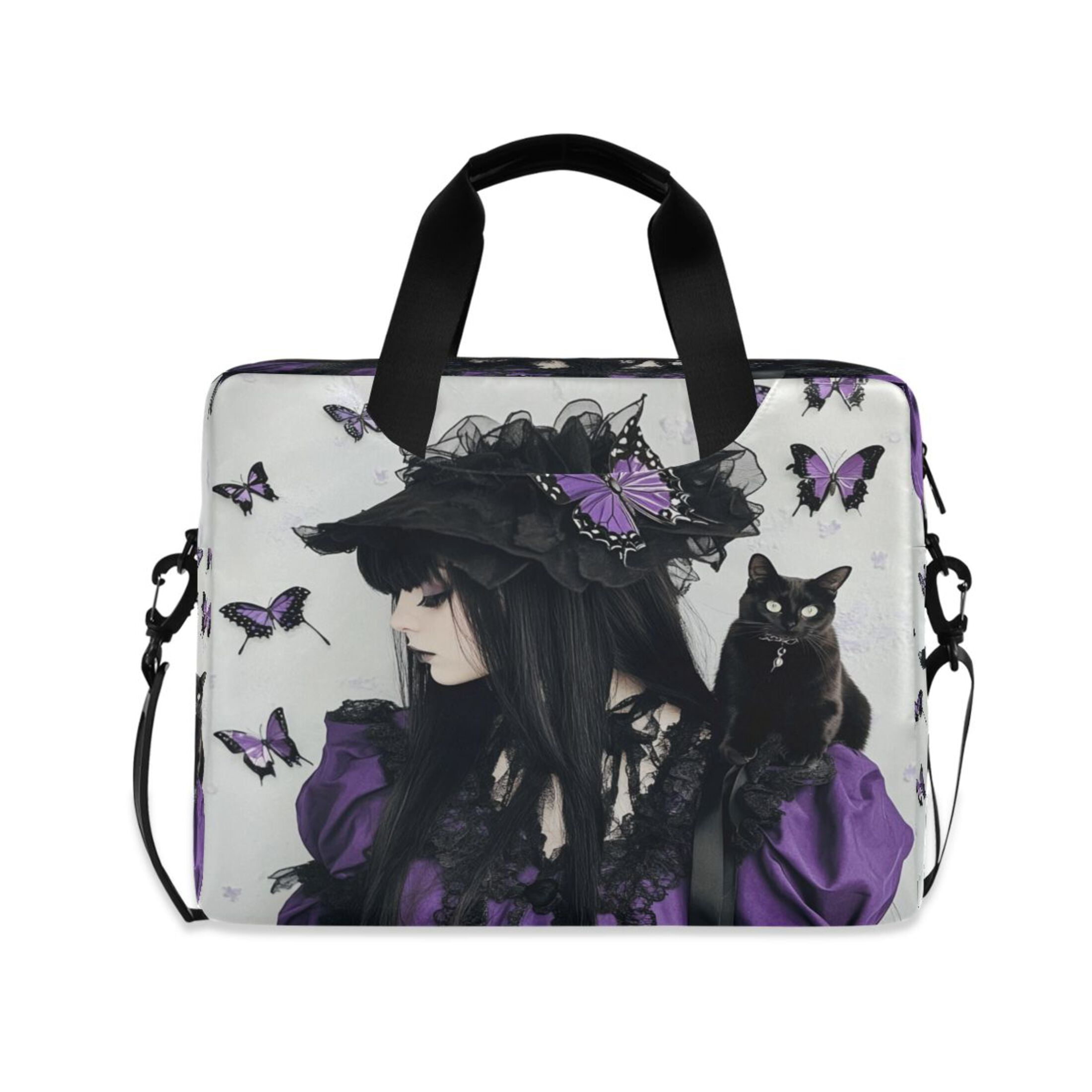 16" Laptop Tote Bag Laptop Sleeve Case Computer Briefcase for Work & Travel Beauty in A Purple and Black Suit