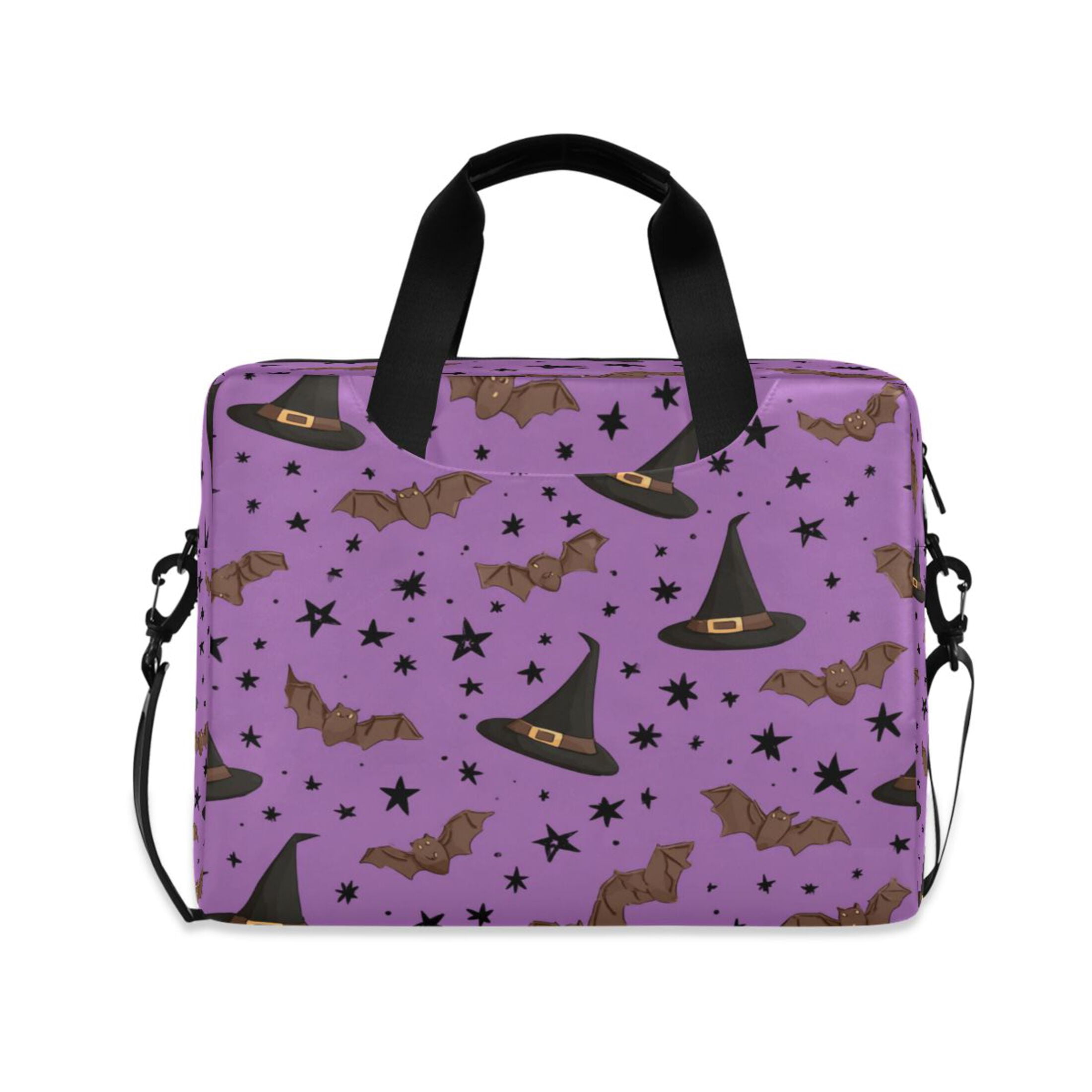 16" Laptop Tote Bag Laptop Sleeve Case Computer Briefcase for Work & Travel Black Hat and Brown Bat