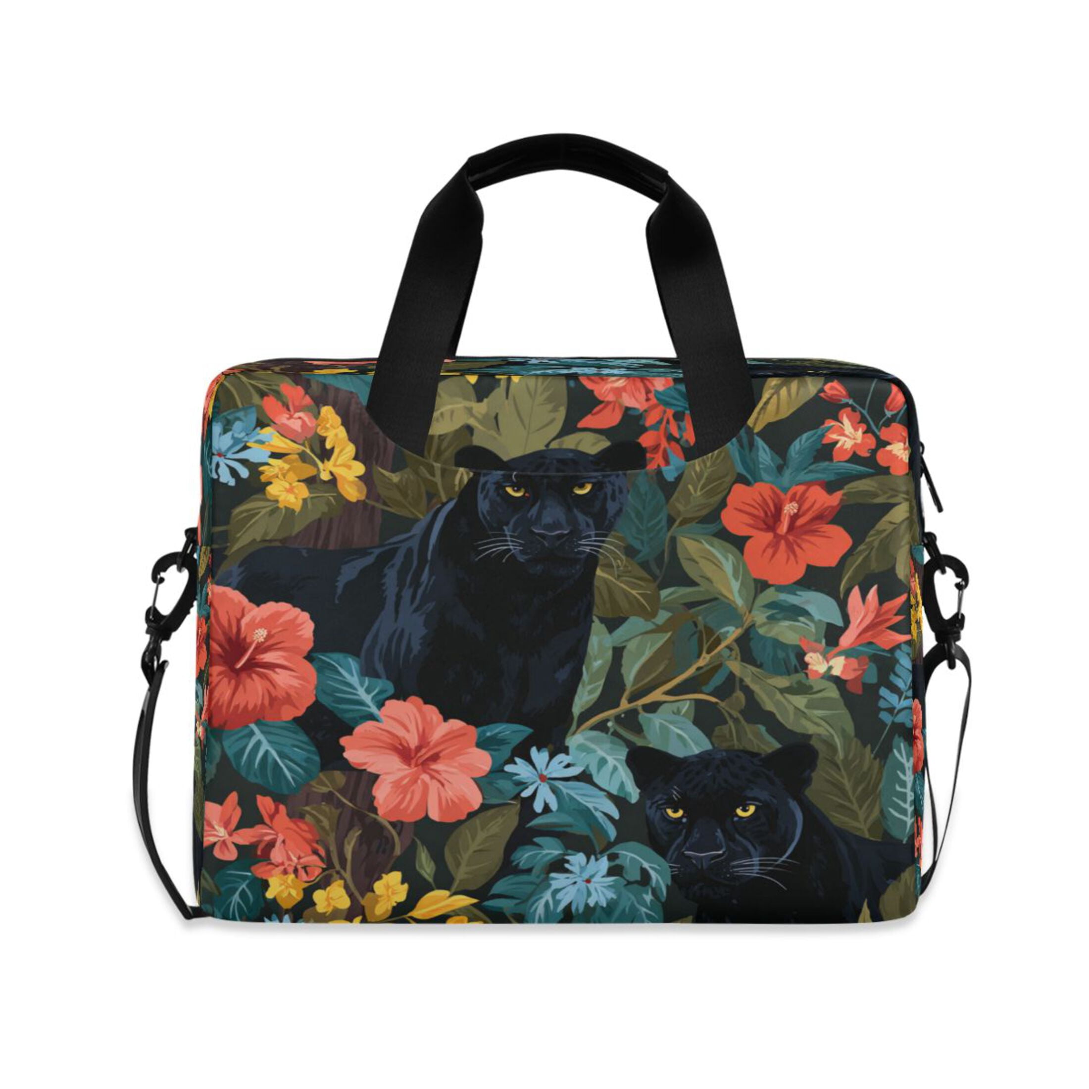 16" Laptop Tote Bag Laptop Sleeve Case Computer Briefcase for Work & Travel Black Panther in The Jungle