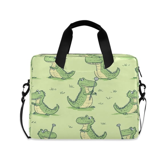 16" Laptop Tote Bag Laptop Sleeve Case Computer Briefcase for Work & Travel Cartoon Alligators Playing Golf