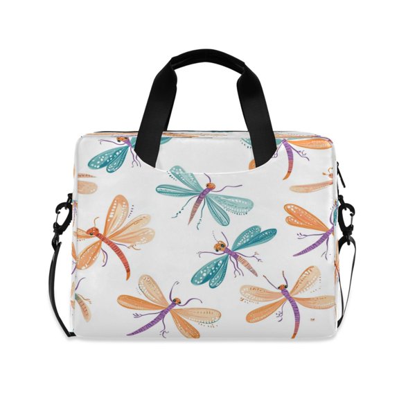 16" Laptop Tote Bag Laptop Sleeve Case Computer Briefcase for Work & Travel Cartoon Dragonflies Pattern