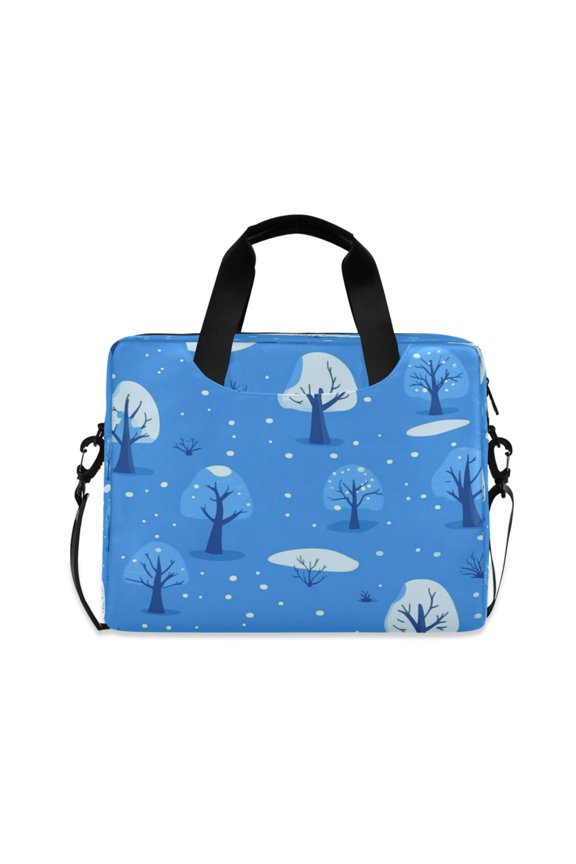16" Laptop Tote Bag Laptop Sleeve Case Computer Briefcase for Work & Travel Cartoon-style Winter Snowy Forest