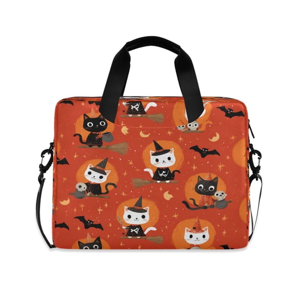 16" Laptop Tote Bag Laptop Sleeve Case Computer Briefcase for Work & Travel Cat Riding A Broom