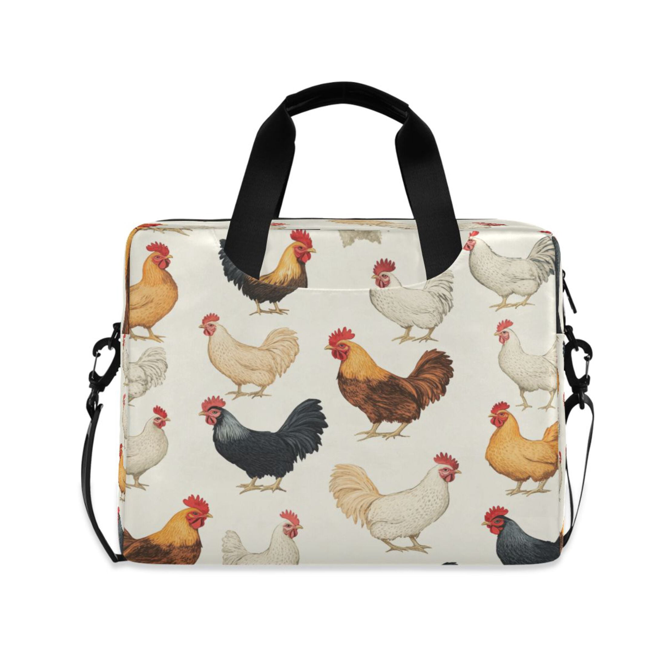 16" Laptop Tote Bag Laptop Sleeve Case Computer Briefcase for Work & Travel Chickens Pattern