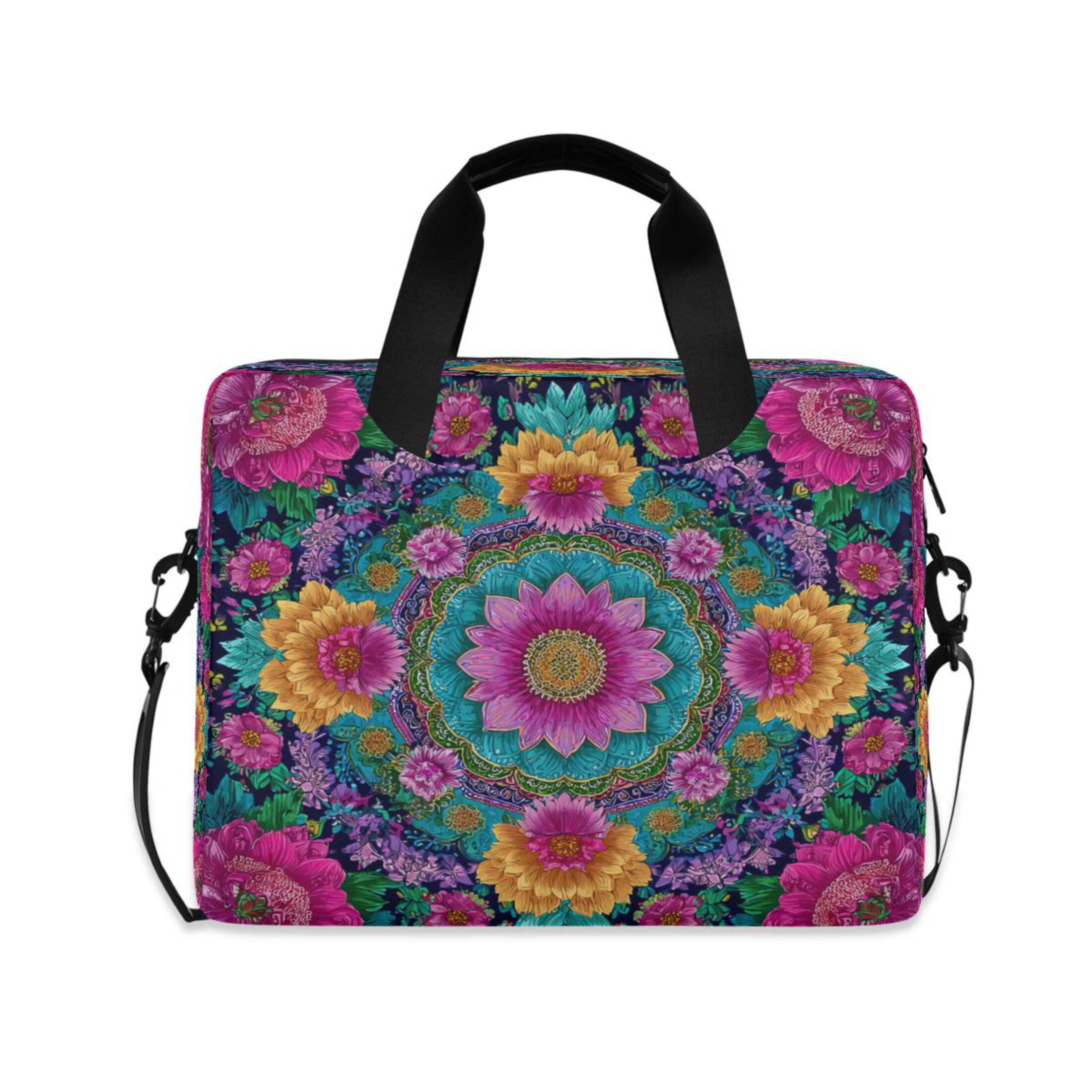16" Laptop Tote Bag Laptop Sleeve Case Computer Briefcase for Work & Travel Colorful Delicate Floral