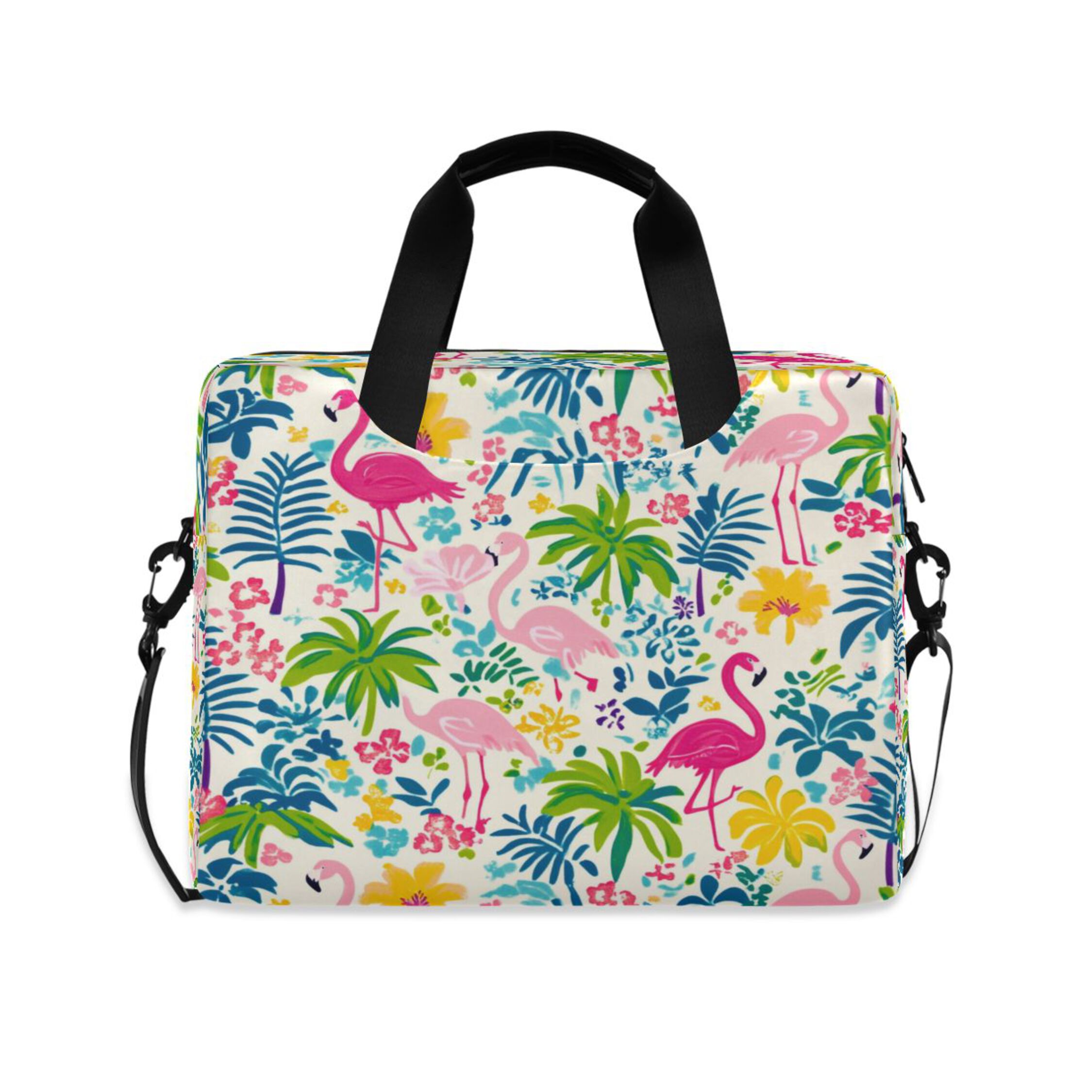 16" Laptop Tote Bag Laptop Sleeve Case Computer Briefcase for Work & Travel Colorful Flamingo Pattern