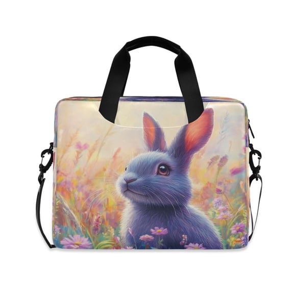 16" Laptop Tote Bag Laptop Sleeve Case Computer Briefcase for Work & Travel Cute Purple Rabbit