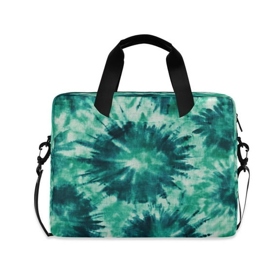 16" Laptop Tote Bag Laptop Sleeve Case Computer Briefcase for Work & Travel Dark Teal Tie-dye Pattern