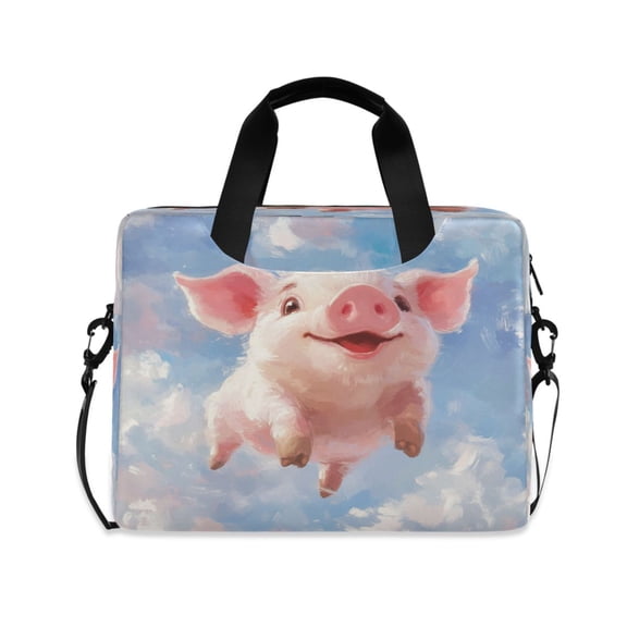 16" Laptop Tote Bag Laptop Sleeve Case Computer Briefcase for Work & Travel Flying Cute Pig