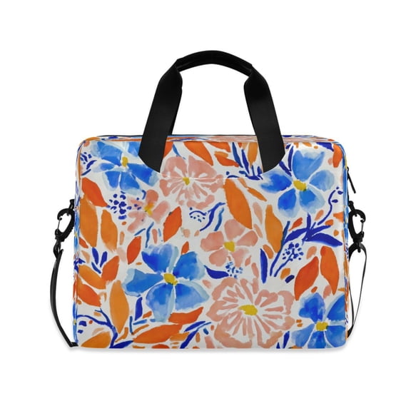 16" Laptop Tote Bag Laptop Sleeve Case Computer Briefcase for Work & Travel Hand-painted Watercolor Floral