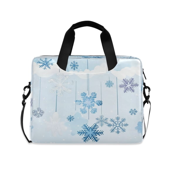 16" Laptop Tote Bag Laptop Sleeve Case Computer Briefcase for Work & Travel Hanging Snowflakes