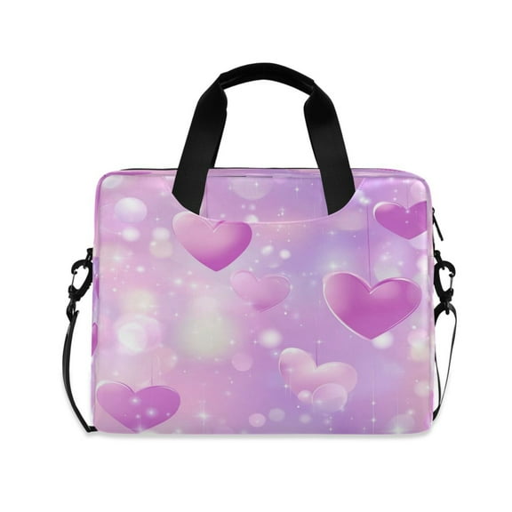 16" Laptop Tote Bag Laptop Sleeve Case Computer Briefcase for Work & Travel Hearts and Bokeh Lights