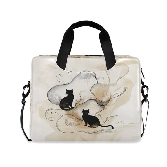 16" Laptop Tote Bag Laptop Sleeve Case Computer Briefcase for Work & Travel Ink Painting Style Cat