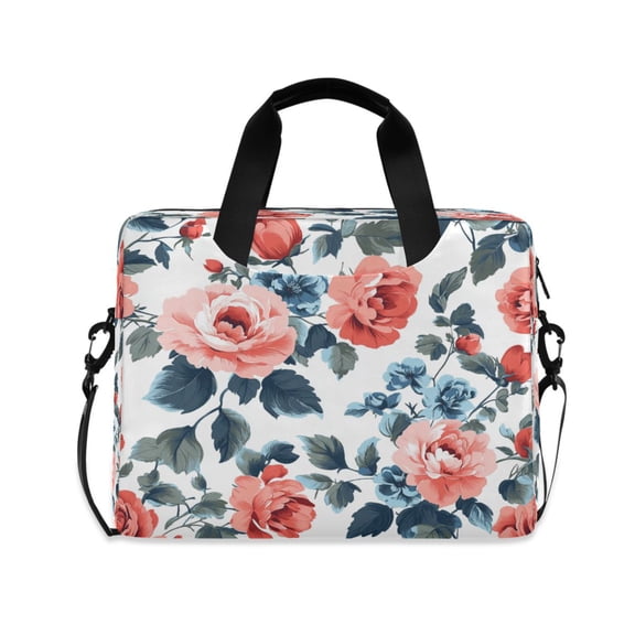 16" Laptop Tote Bag Laptop Sleeve Case Computer Briefcase for Work & Travel Large Pink Roses