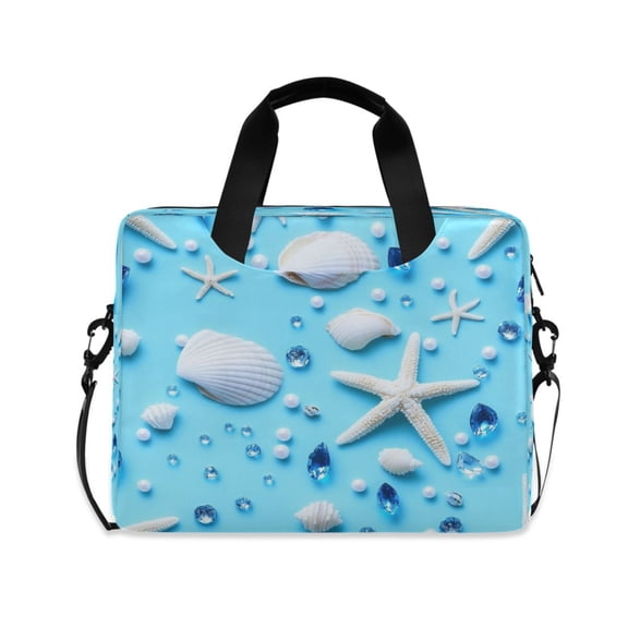 16" Laptop Tote Bag Laptop Sleeve Case Computer Briefcase for Work & Travel Light Blue Glass Beads