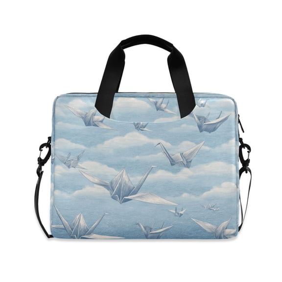 16" Laptop Tote Bag Laptop Sleeve Case Computer Briefcase for Work & Travel Light Blue Paper Cranes