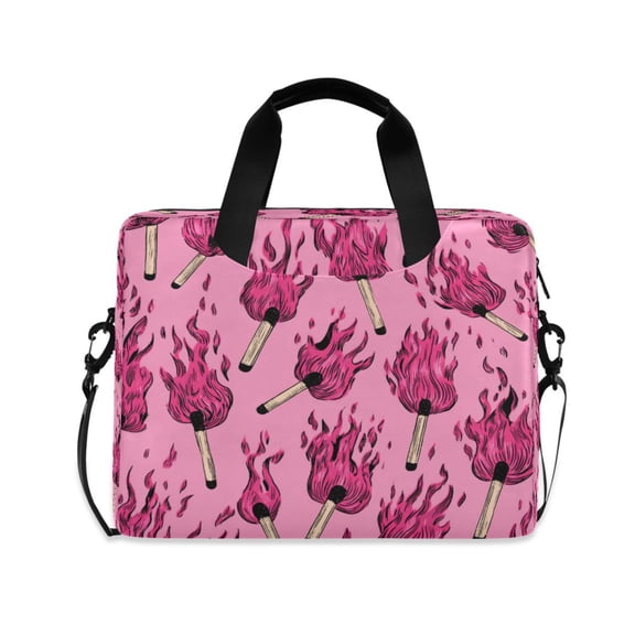 16" Laptop Tote Bag Laptop Sleeve Case Computer Briefcase for Work & Travel Pink Flames Pattern
