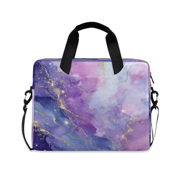 16" Laptop Tote Bag Laptop Sleeve Case Computer Briefcase for Work & Travel Pink and Blue Marble Texture