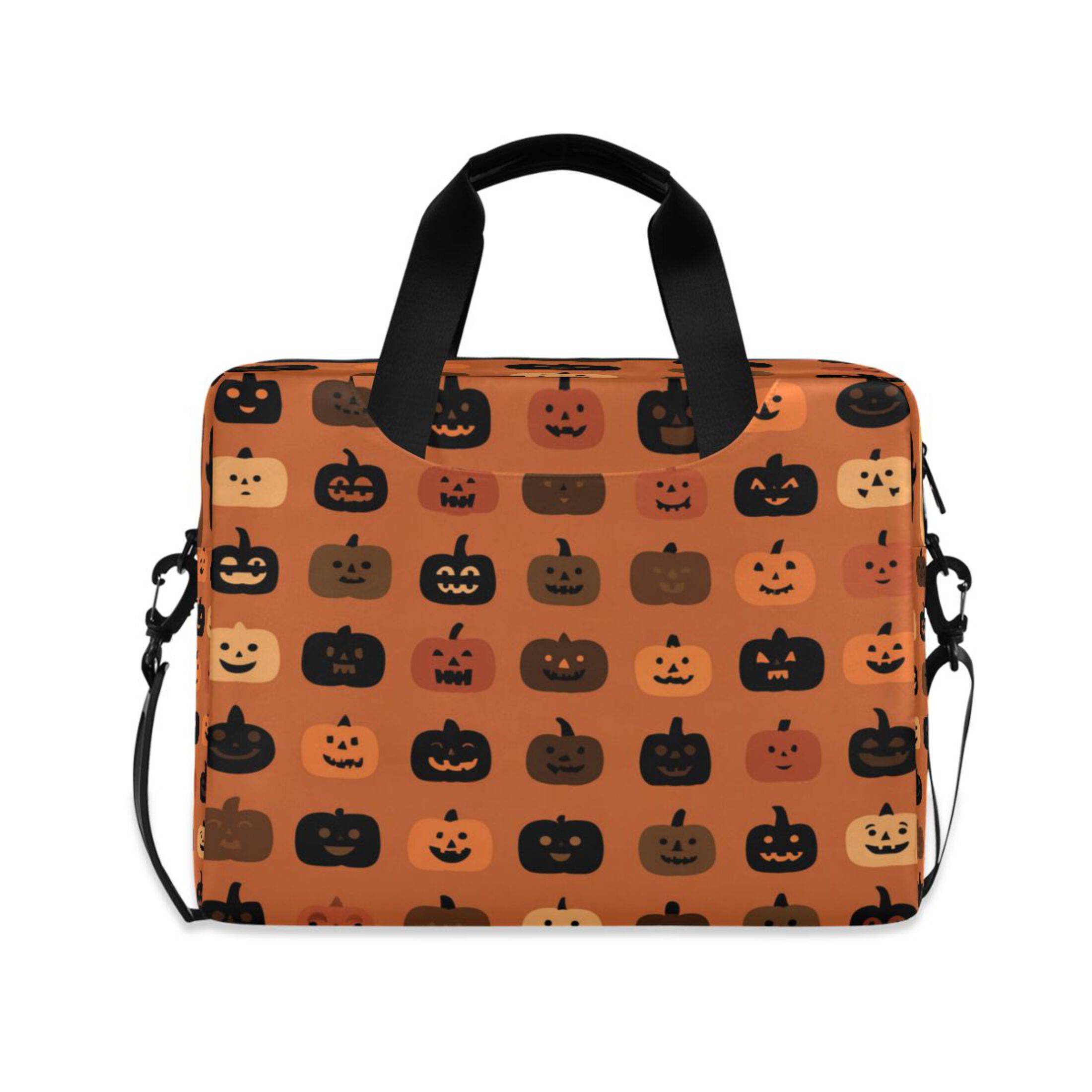 16" Laptop Tote Bag Laptop Sleeve Case Computer Briefcase for Work & Travel Pumpkin Funny Face Pattern
