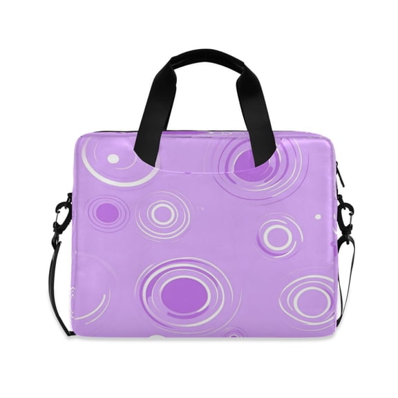 16" Laptop Tote Bag Laptop Sleeve Case Computer Briefcase for Work & Travel Purple Circles