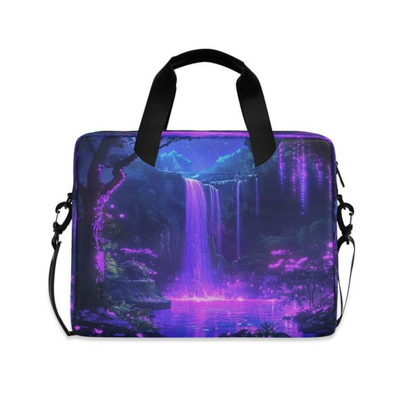 16" Laptop Tote Bag Laptop Sleeve Case Computer Briefcase for Work & Travel Purple Neon Waterfall