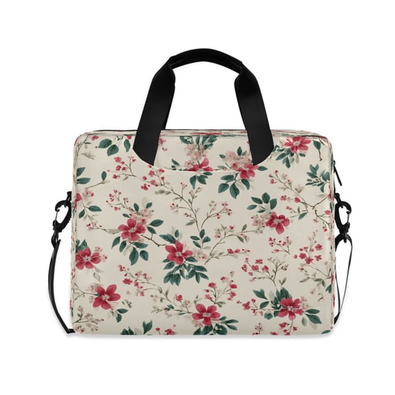 16" Laptop Tote Bag Laptop Sleeve Case Computer Briefcase for Work & Travel Red Small Floral Pattern
