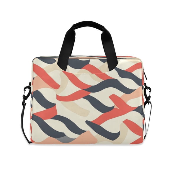 16" Laptop Tote Bag Laptop Sleeve Case Computer Briefcase for Work & Travel Red and Black Serpentine Pattern
