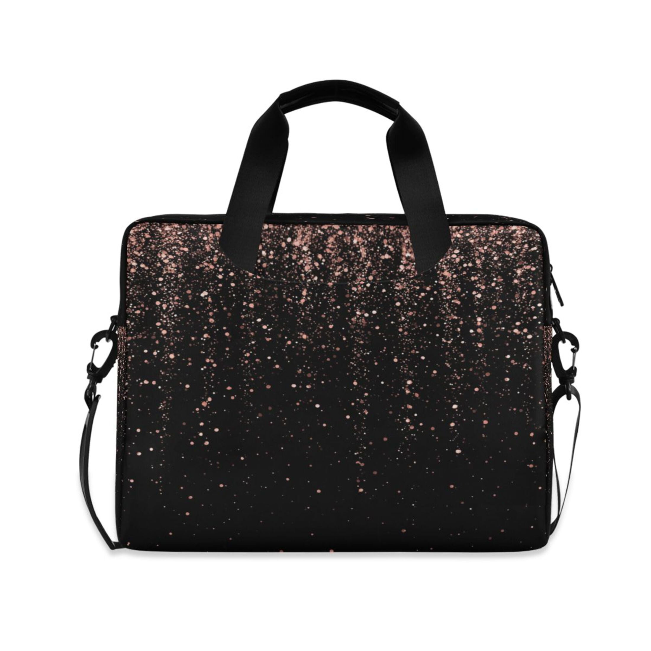 16" Laptop Tote Bag Laptop Sleeve Case Computer Briefcase for Work & Travel Rose Gold Glitter