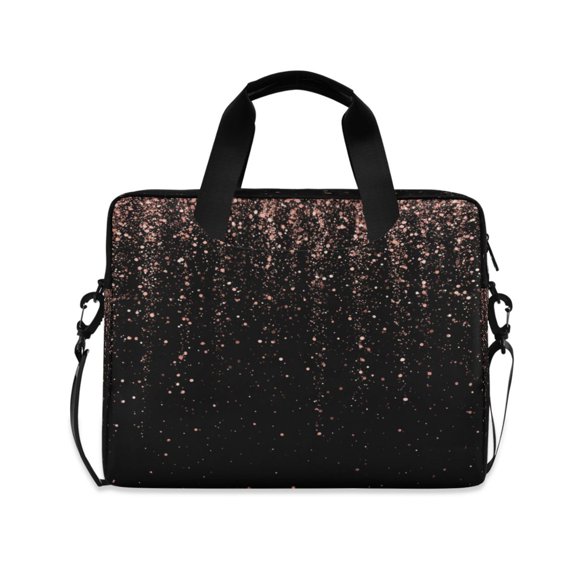16" Laptop Tote Bag Laptop Sleeve Case Computer Briefcase for Work & Travel Rose Gold Glitter
