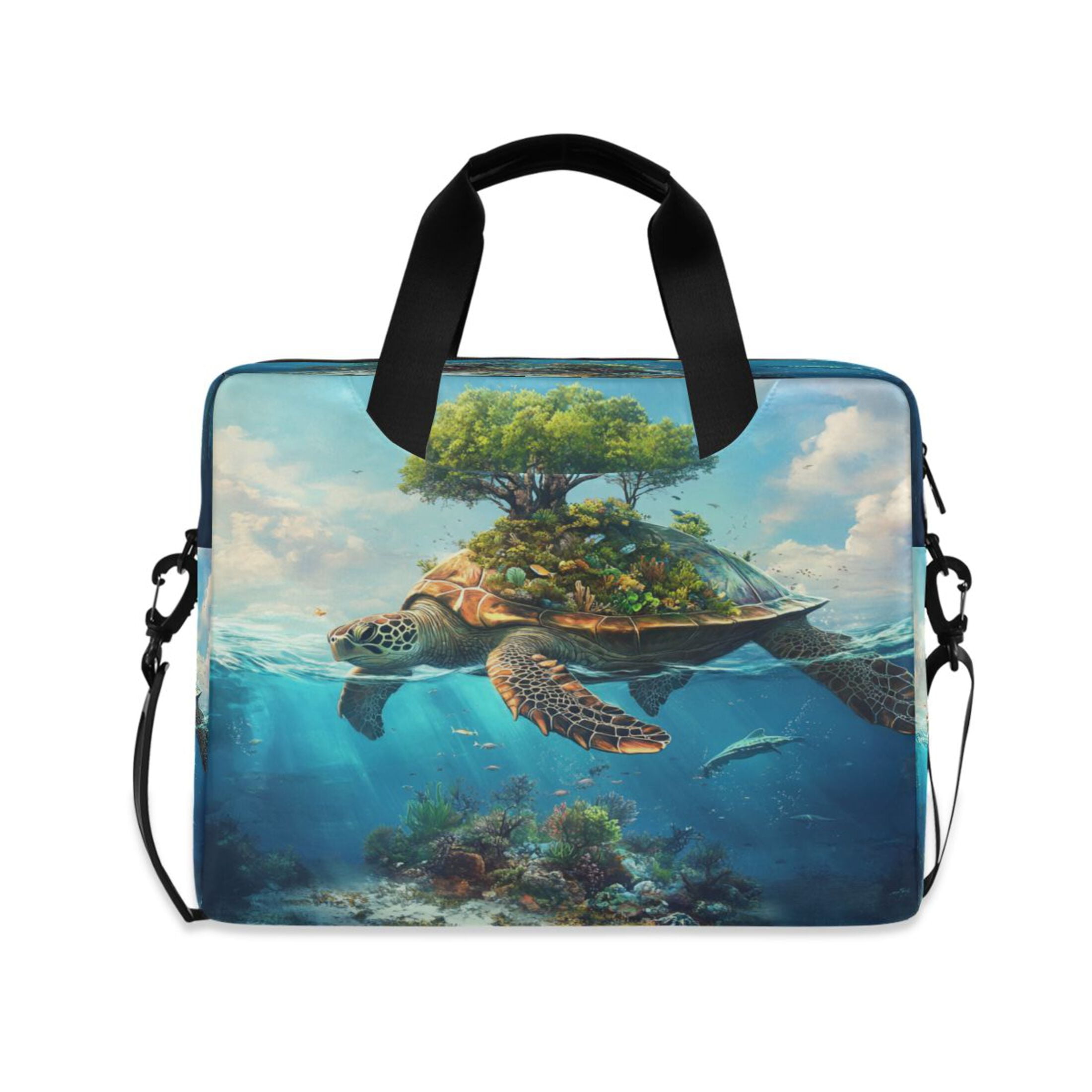 16" Laptop Tote Bag Laptop Sleeve Case Computer Briefcase for Work & Travel Sea Turtle Carrying Island