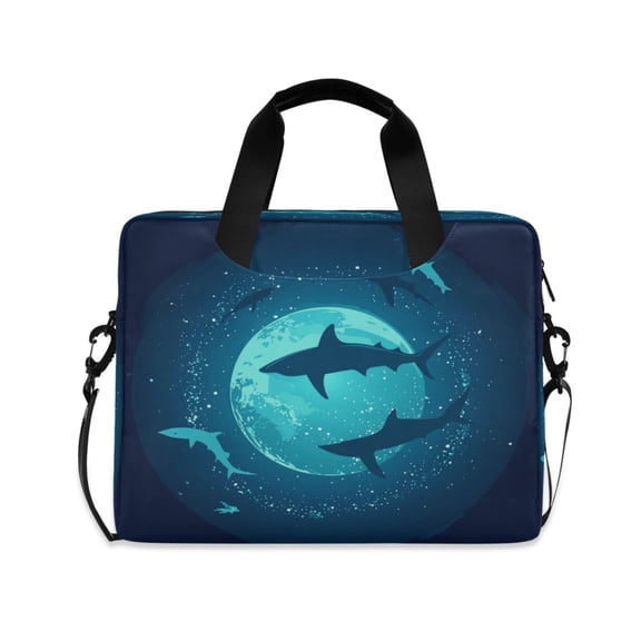 16" Laptop Tote Bag Laptop Sleeve Case Computer Briefcase for Work & Travel Sharks Swimming Around The Planet Earth