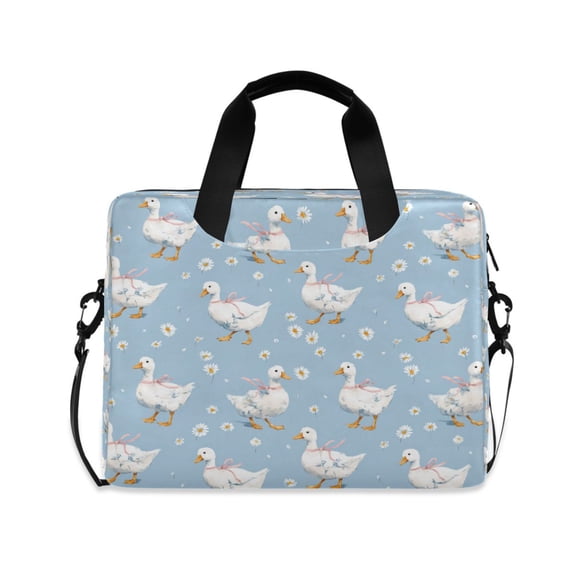 16" Laptop Tote Bag Laptop Sleeve Case Computer Briefcase for Work & Travel Small Geese and Daisies