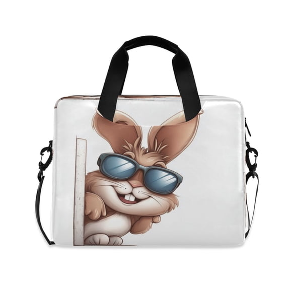 16" Laptop Tote Bag Laptop Sleeve Case Computer Briefcase for Work & Travel Smiling Cartoon Bunny