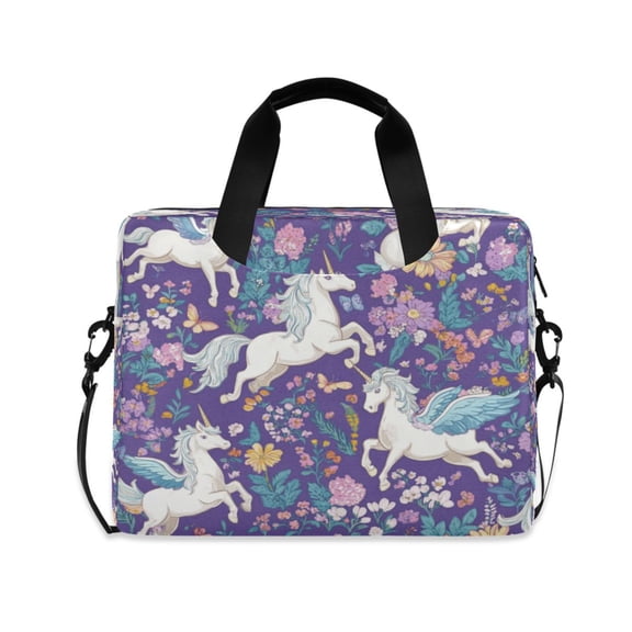 16" Laptop Tote Bag Laptop Sleeve Case Computer Briefcase for Work & Travel Unicorns and Pegasi Pattern