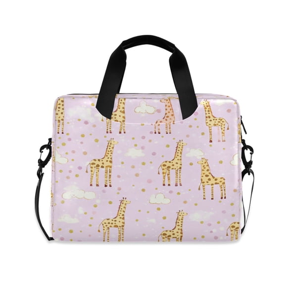 16" Laptop Tote Bag Laptop Sleeve Case Computer Briefcase for Work & Travel Yellow Giraffe Pattern