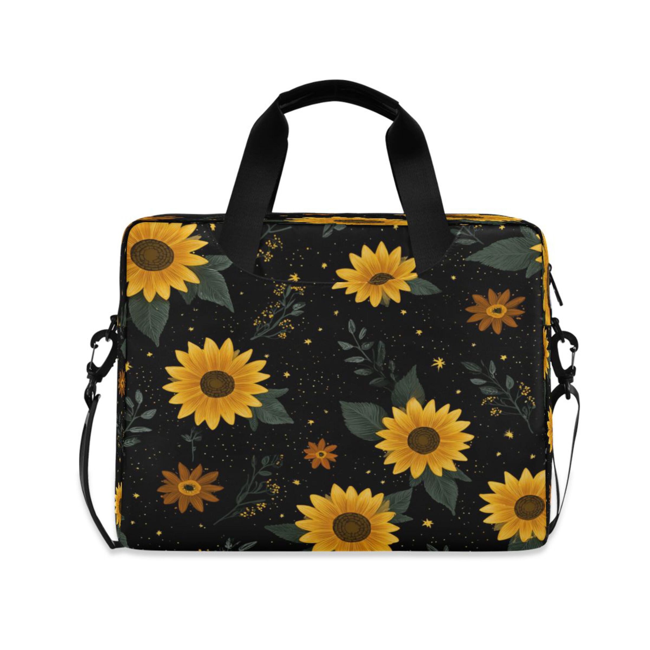 16" Laptop Tote Bag Laptop Sleeve Case Computer Briefcase for Work & Travel Yellow Sunflower Pattern