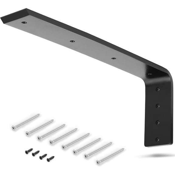 16 Large L Bracket - Heavy Duty Metal Shelf Support - for Floating, Countertop, Wall & Hanging Installations - Shelf Brackets