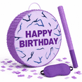 16'' Large Pinata Theme Party Decorations Purple Birthday With Stick ...